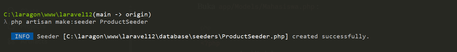 Membuat ProductSeeder